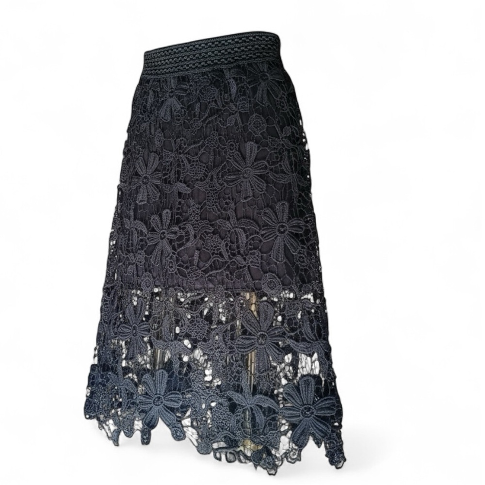 Womens Black Skirt SZ S/M Illusion Lace New Years Eve WAIST CINCHER WhimsyGoth